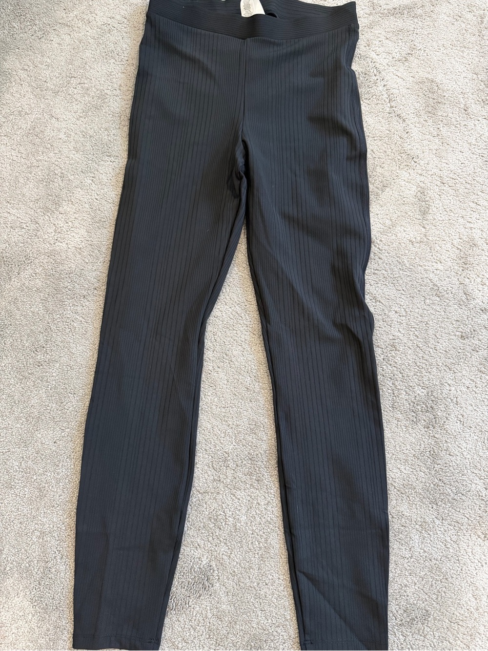 ALO Yoga Black Ribbed High-Rise Leggings